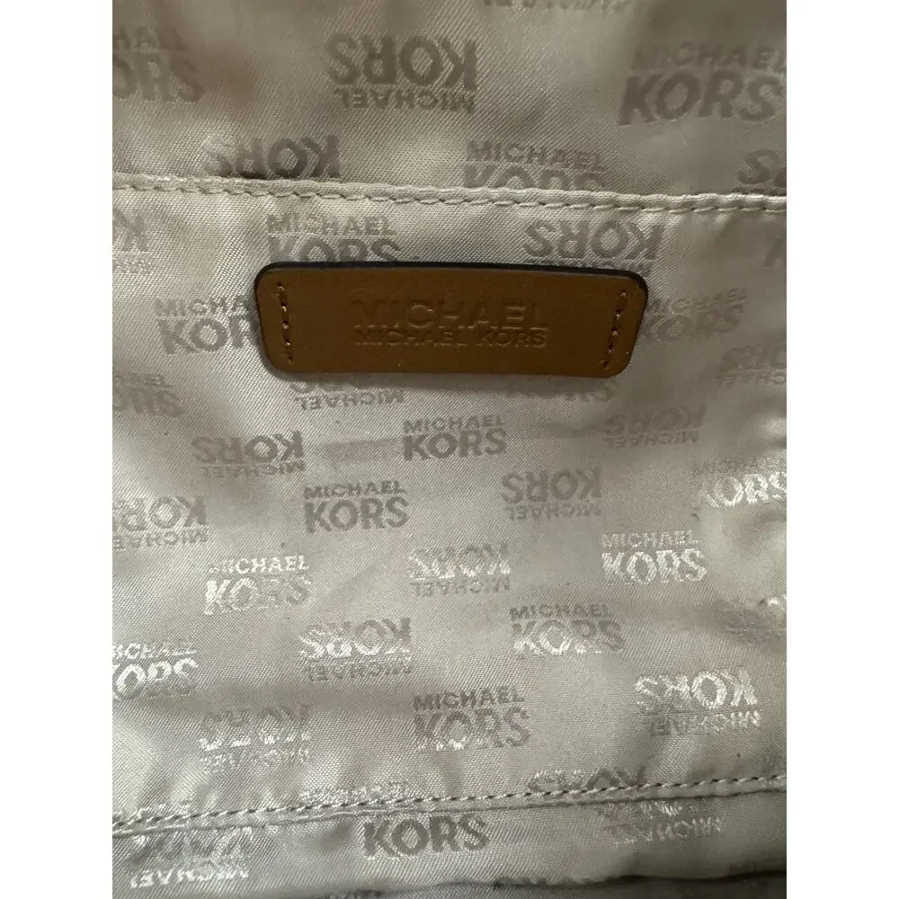 Michael Kors Large Signature MK Weekender Duffel Travel Bag Vanilla Brown